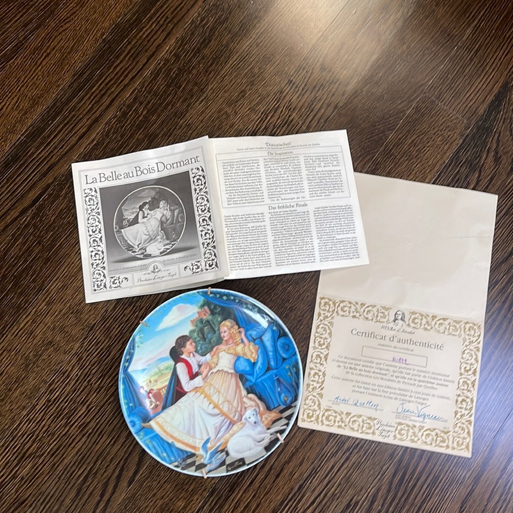 Limoges SLEEPING BEAUTY  by Andre Quellier dated 7/11/1985. No A1 879